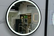 EX Display Black Round LED bathroom mirror