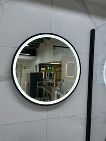 EX Display Black Round LED bathroom mirror
