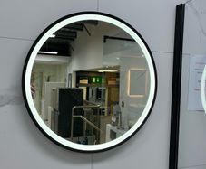 EX Display Black Round LED bathroom mirror