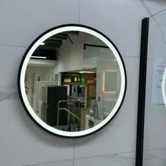 EX Display Black Round LED bathroom mirror