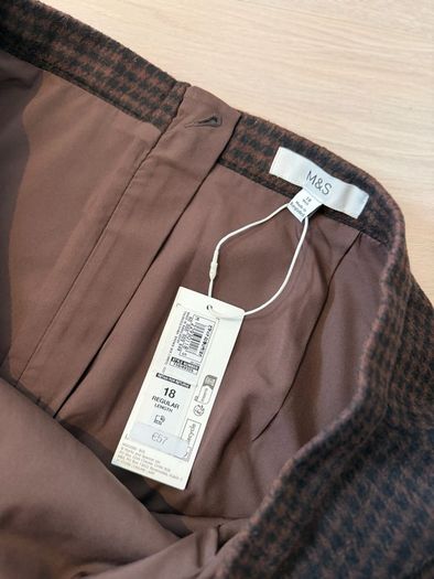 Brown Check Mini Skirt