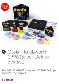 Oasis Vinyl Knebworth Boxset