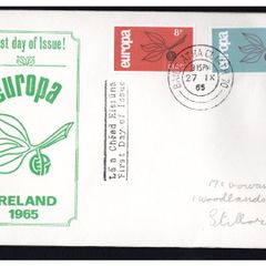 1965 Ireland Europa (CEPT) Commemorative Stamps Illustrated First Day Cover (FDC)