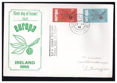 1965 Ireland Europa (CEPT) Commemorative Stamps Illustrated First Day Cover (FDC)