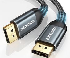 BLACKSYNCZE Displayport Cable 2M/6.6FT, DP to DP 1.2 Cable [4K@60Hz, 2K@165Hz, 2K@144Hz] Nylon Braided Display Port Cord Supports FreeSync and 3D, Compatible for Laptop, Gaming Monitor, Graphics Card