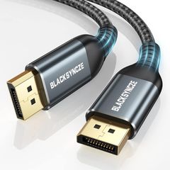 BLACKSYNCZE Displayport Cable 2M/6.6FT, DP to DP 1.2 Cable [4K@60Hz, 2K@165Hz, 2K@144Hz] Nylon Braided Display Port Cord Supports FreeSync and 3D, Compatible for Laptop, Gaming Monitor, Graphics Card