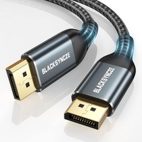 BLACKSYNCZE Displayport Cable 2M/6.6FT, DP to DP 1.2 Cable [4K@60Hz, 2K@165Hz, 2K@144Hz] Nylon Braided Display Port Cord Supports FreeSync and 3D, Compatible for Laptop, Gaming Monitor, Graphics Card