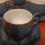 Fabulous Collectable Vintage Set of Six Denby Stoneware Cup and Saucer Duos in the Stunning and Popular Midnight Pattern, Mint Condition Image 4