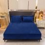 Brand New Luofanfei Fleece Fitted Sheet 180x200 30cm Cap Dark Blue Image 2