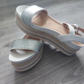 Silver two part platform sandal 3 for 2 on all clothing, jewellery and footwear