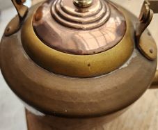 Victorian brass and copper kettle