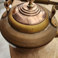 Victorian brass and copper kettle