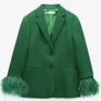 Reduced Gorgeous Zara Insta Famous Bloggers 3 Piece Bottle Green Suit Size Large Image 4