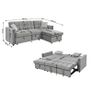 Kris Grey Velvet Sofa Bed, Reversible Chaise & Storage Image 5