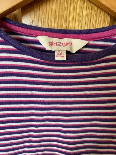 Girl's Stripe Long Sleeve Cotton Top | Size 6-7 years