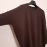 Chocolate Brown Oversized Batwing Sleeve Ribbed Knit Slouchy Wool Cashmere Jumper 14-16UK/42-44EU Image 4