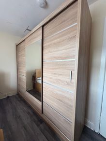 Large Sliding Door Wardrobe with Mirror