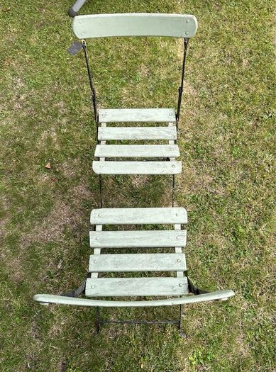 Pair of 1930s Vintage Green Folding Garden Chairs