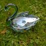 Coloured glass swan dish, Glass dish, Trinket dish, Home decor Image 3
