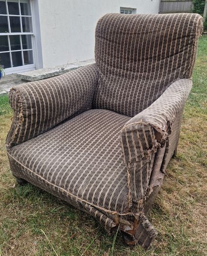 Traditional Scroll-Arm Armchair, Restoration Project