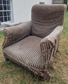 Traditional Scroll-Arm Armchair, Restoration Project