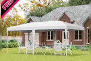 6 x 3m Pop Up Gazebo, Double Roof Foldable Canopy Tent, Wedding Awning Canopy w/ Carrying Bag (FREE SHIPPING)