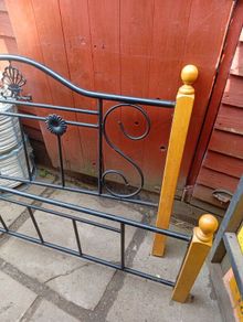 pine double bed frame