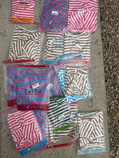 Dog Clothes,Dog Classic Striped Pajamas Soft Cotton Jumpsuit Pug French Bulldog Onesies Costume for Cats Puppy Small Medium Dogs(Pink,S,M)L