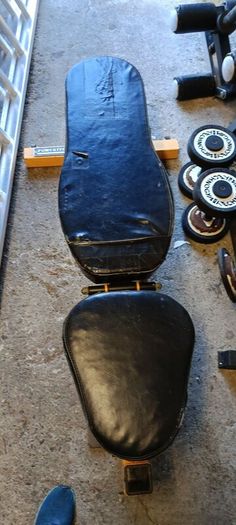 Dumbbells and rack, bench, dips station