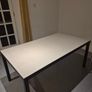 White Tempered Glass Dining Table with 6 Chairs (Metal  Frame) Image 2