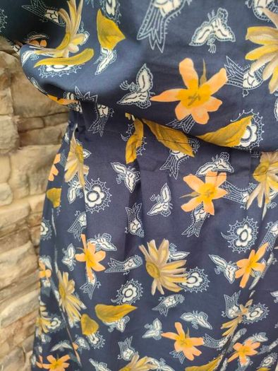 Handmade Navy Floral Summer Dress Medium Postage included