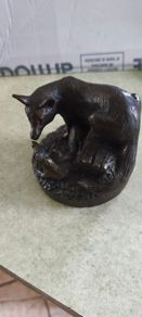 Genesis Fine Art Bronze Resin Sculpture fox & Cub