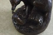 Genesis Fine Art Bronze Resin Sculpture fox &amp; Cub