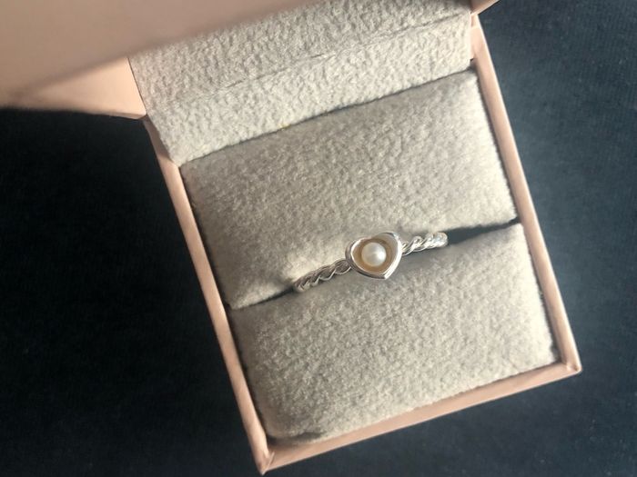 Sterling silver HHN designer pearl ring