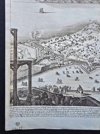 3 Matthaus Merian Antique Battle Engravings  17th Century Framed Set