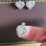 NEW - Love heart silver hook earrings & pandant match set Image 2
