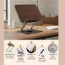 Desktop Reading Stand with 360 Rotating Base - Wooden & Aluminium Image 3