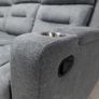 3 Seater Titan Plus Electric Grey Fabric Recliner Sofa Image 5