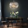 Modern Chrome Light Shade with Clear Acrylic Crystals 19cm x 29cm, Lampshades for Ceiling Lights, Interwoven Rings Pendant Light Shade, Lamp Shades for Bedroom, Living Room, Kitchen, Hallway Image 7