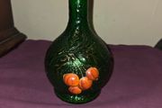 Vintage hand blown Green Glass Vase