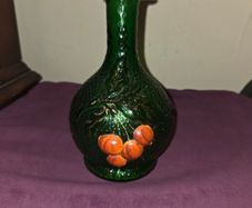 Vintage hand blown Green Glass Vase