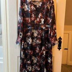 Paul Costelloe V Neck Satin Dress - Size 12