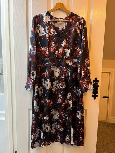 Paul Costelloe Satin Midi Dress - Size 12 - excellent condition