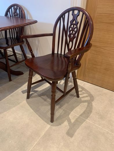 Mahogany dining table and six chairs