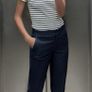 Fab Zara Indigo Soft Cropped Trousers   Size XL  UK 14 Image 2
