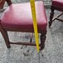 Victorian dining chairs crafted from oak with red leather upholstered seats Image 8