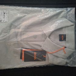 Boss Men's PeInterlock Short-Sleeve Polo Shirt - M Grey