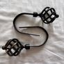 Black / Brass Cage Eyelet Curtain Pole Image 5
