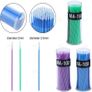 Disposable Micro Brushes Eyelash Micro Applicator Microblading Mascara Wands - L - Light Blue Image 3