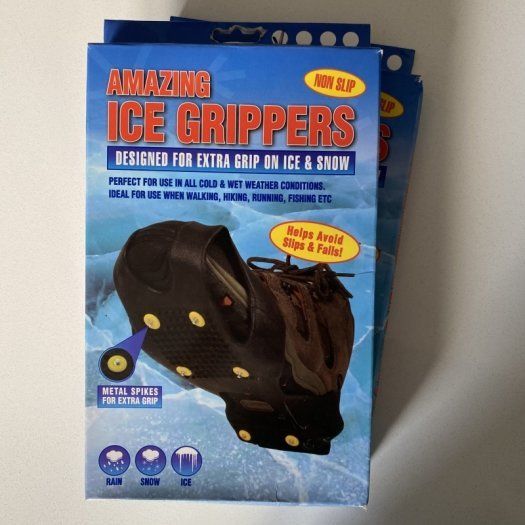 Unisex Silicon Non-Skid Ice Grips for over Shoes | Size S - Black